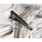 Men's Gunmetal Brushed and Polished Cubic Zirconia Stainless Steel Tie Bar