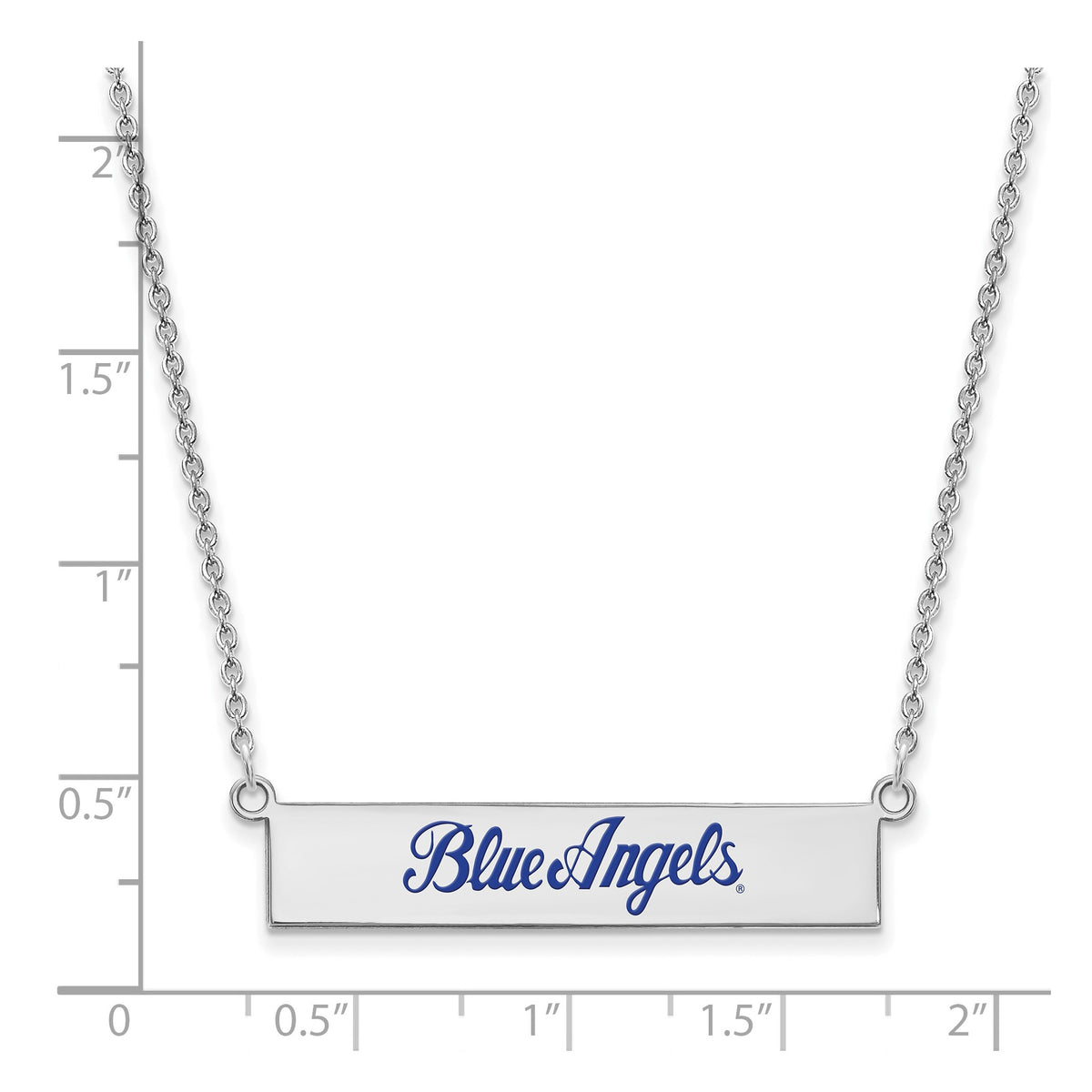Blue Angels Small Bar Necklace in Sterling Silver - Sophia Jewelers