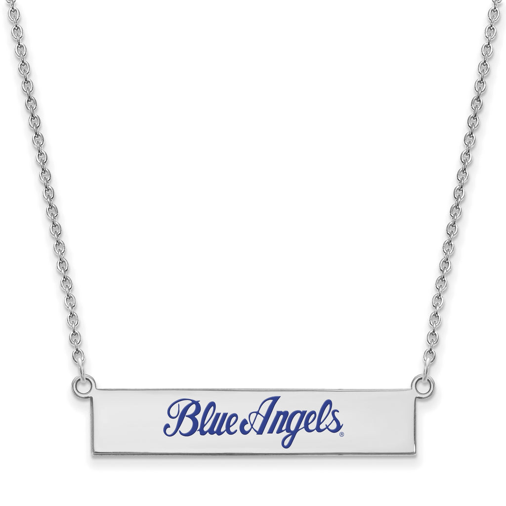 Blue Angels Small Bar Necklace in Sterling Silver - Sophia Jewelers