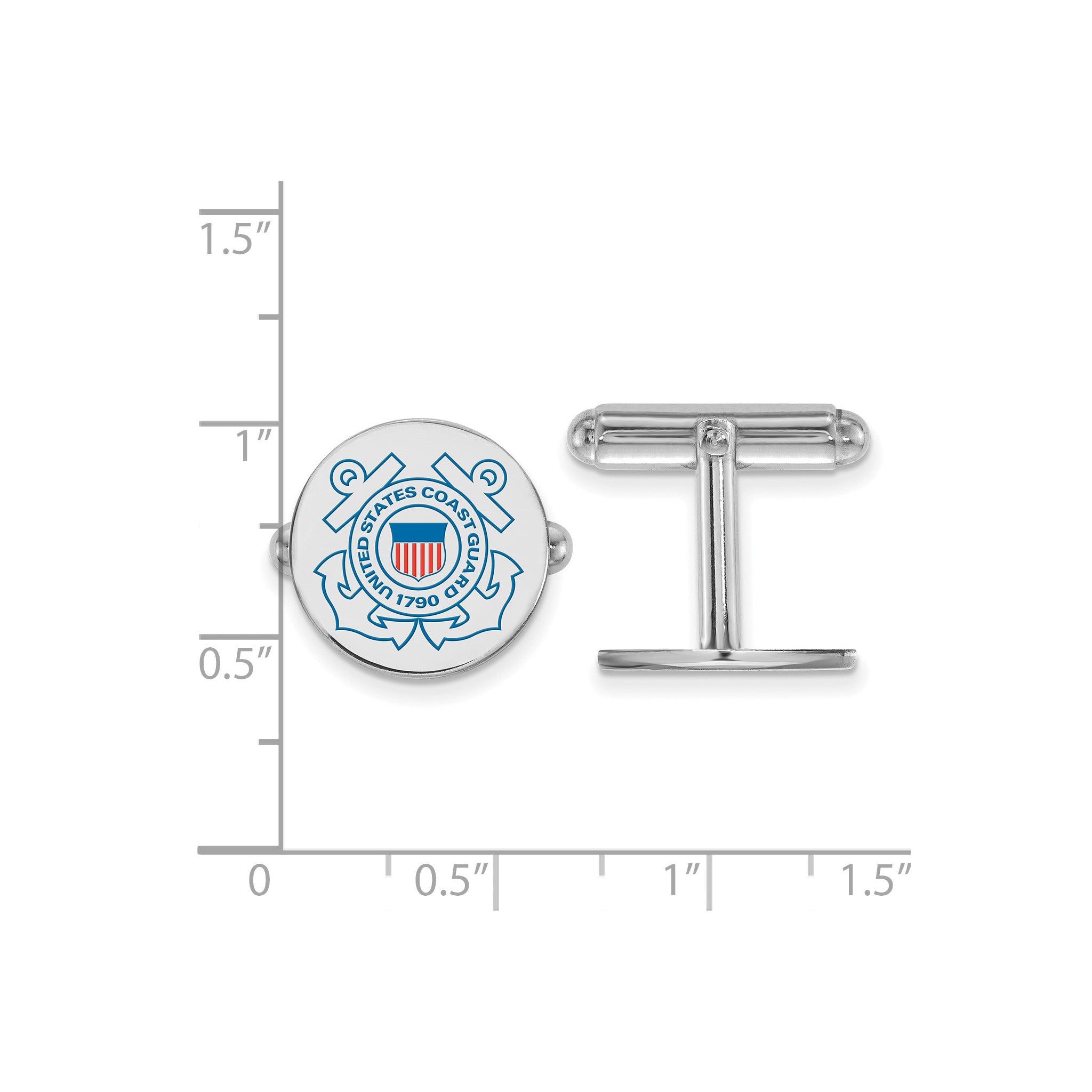 U.S. Coast Guard Enameled Cufflinks in Sterling Silver Secondary image