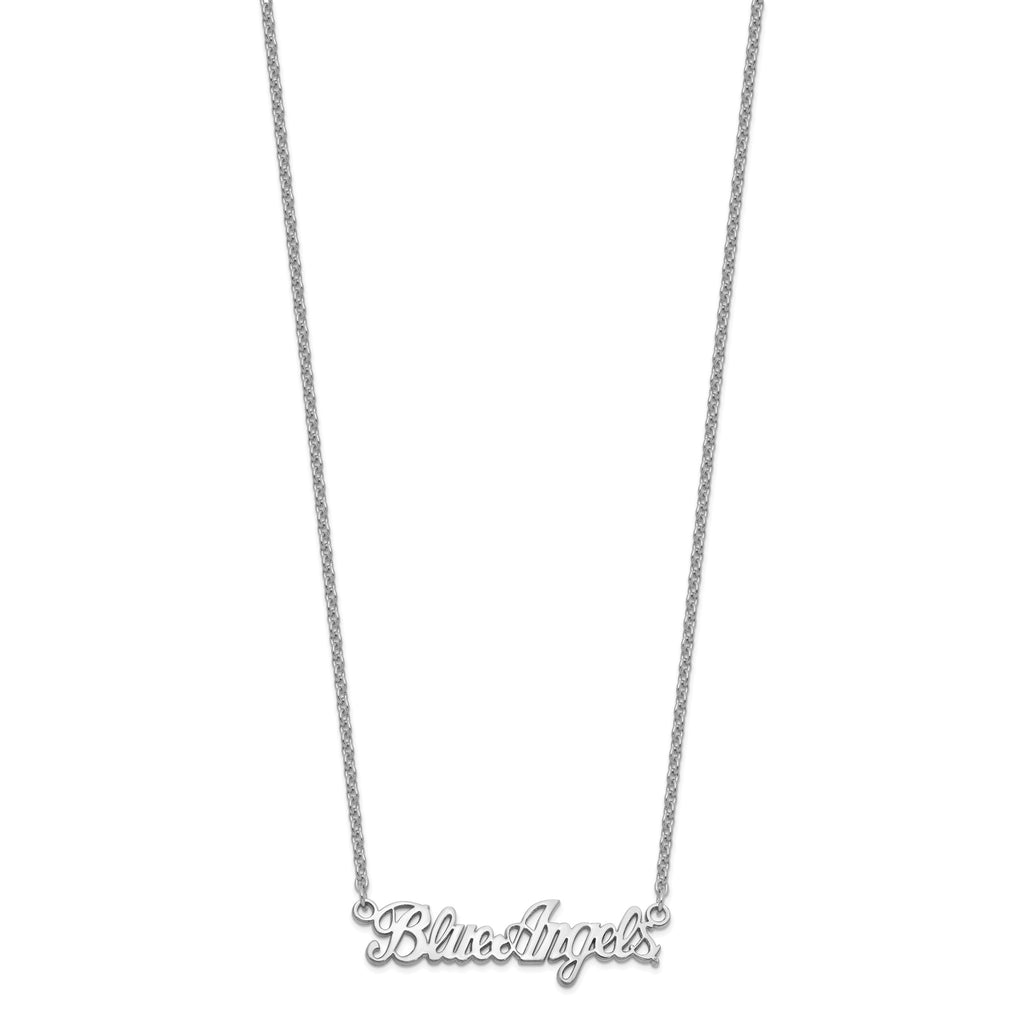 LogoArt Blue Angels Script Necklace in Sterling Silver - Sophia Jewelers