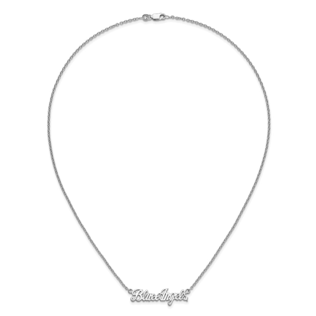 LogoArt Blue Angels Script Necklace in Sterling Silver - Sophia Jewelers