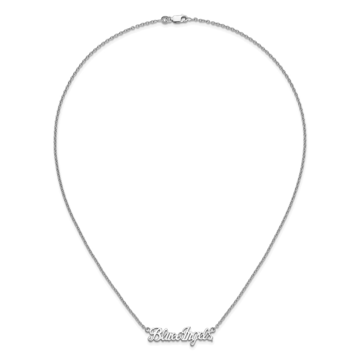 LogoArt Blue Angels Script Necklace in Sterling Silver - Sophia Jewelers