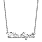 LogoArt Blue Angels Script Necklace in Sterling Silver - Sophia Jewelers