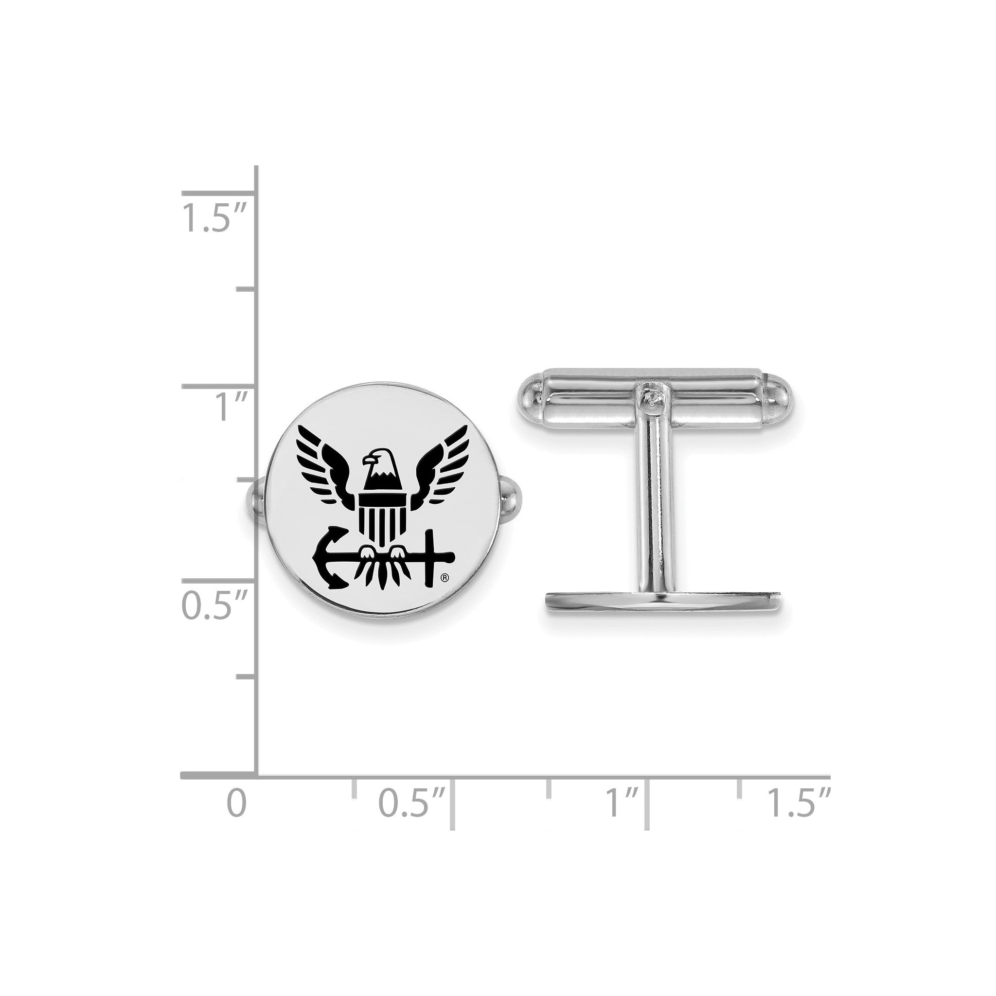 U.S. Navy Enameled Cuff Links in Sterling Silver Secondary image
