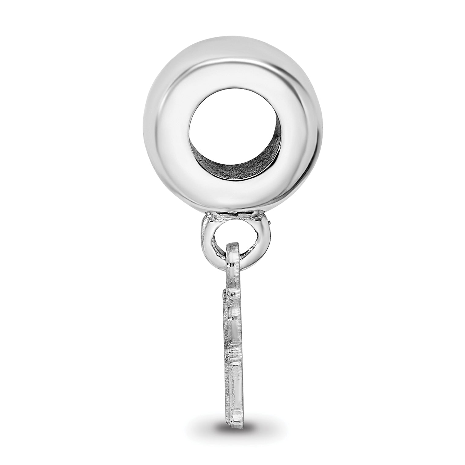 Sterling Silver Rhodium-plated Logo Art Old Dominion University O-D-U Extra Small Dangle Bead Charm Secondary image