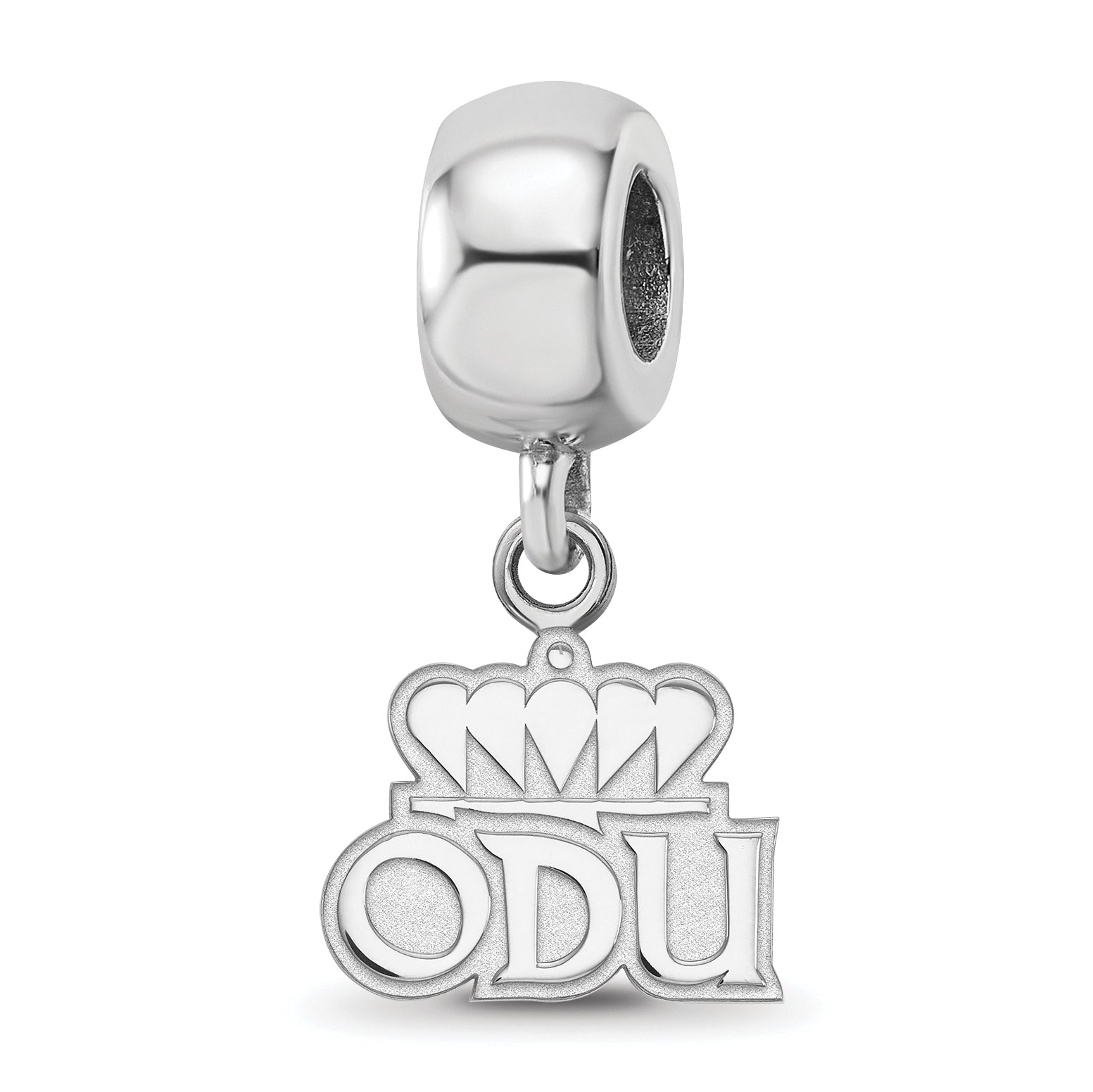 Sterling Silver Rhodium-plated Logo Art Old Dominion University O-D-U Extra Small Dangle Bead Charm Main image