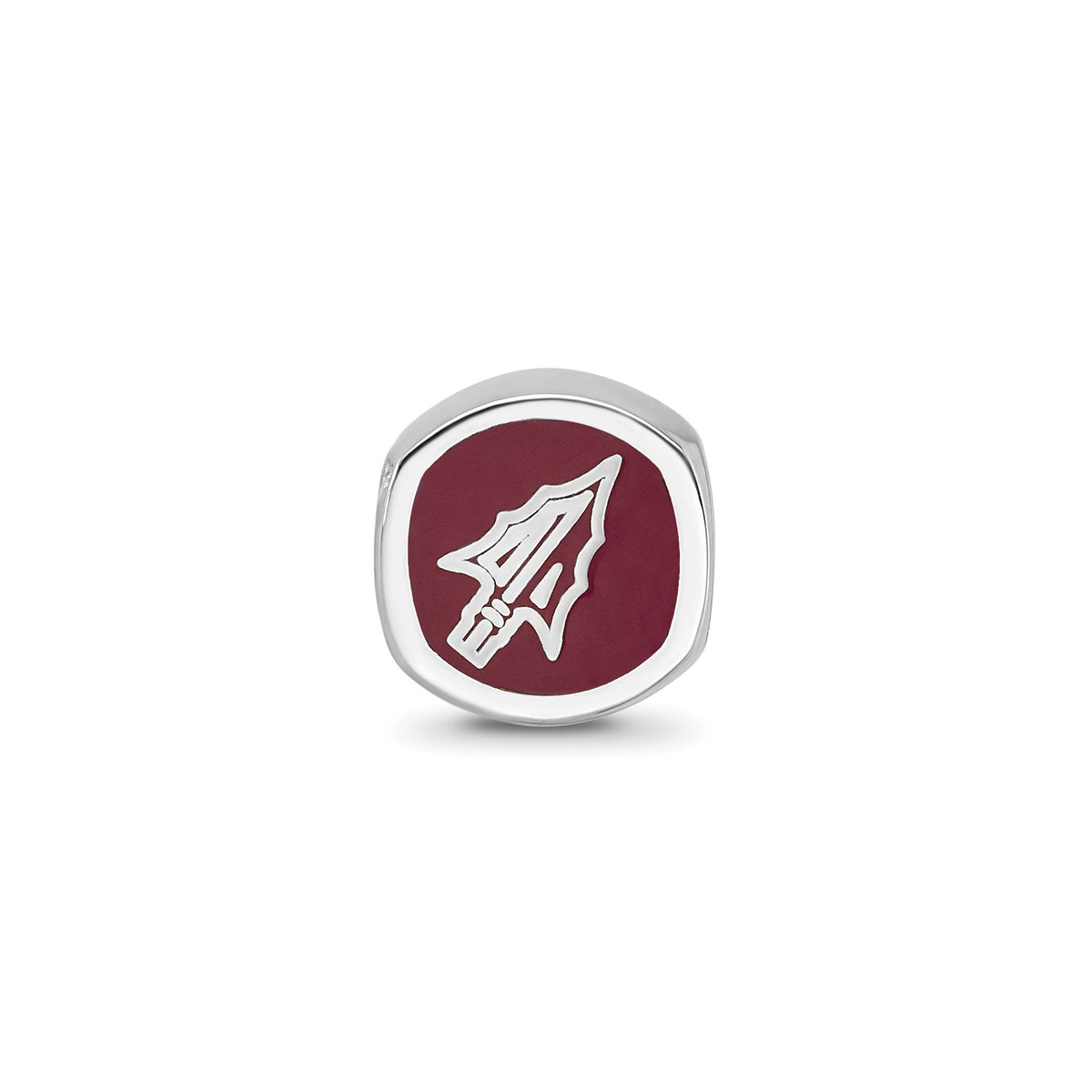 Florida State University Cushion Enameled Bead in Sterling Silver - Sophia Jewelers