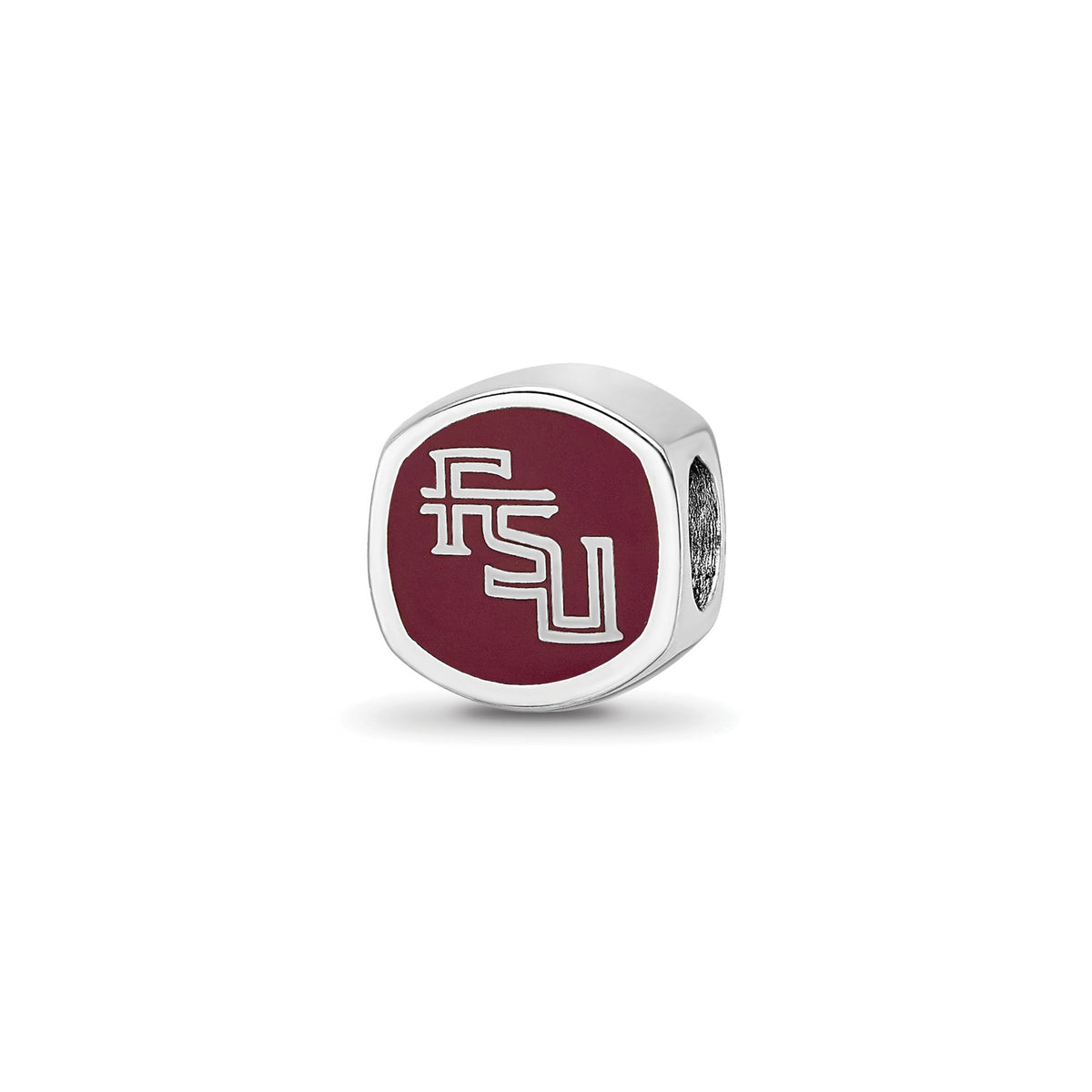 Florida State University Cushion Enameled Bead in Sterling Silver - Sophia Jewelers