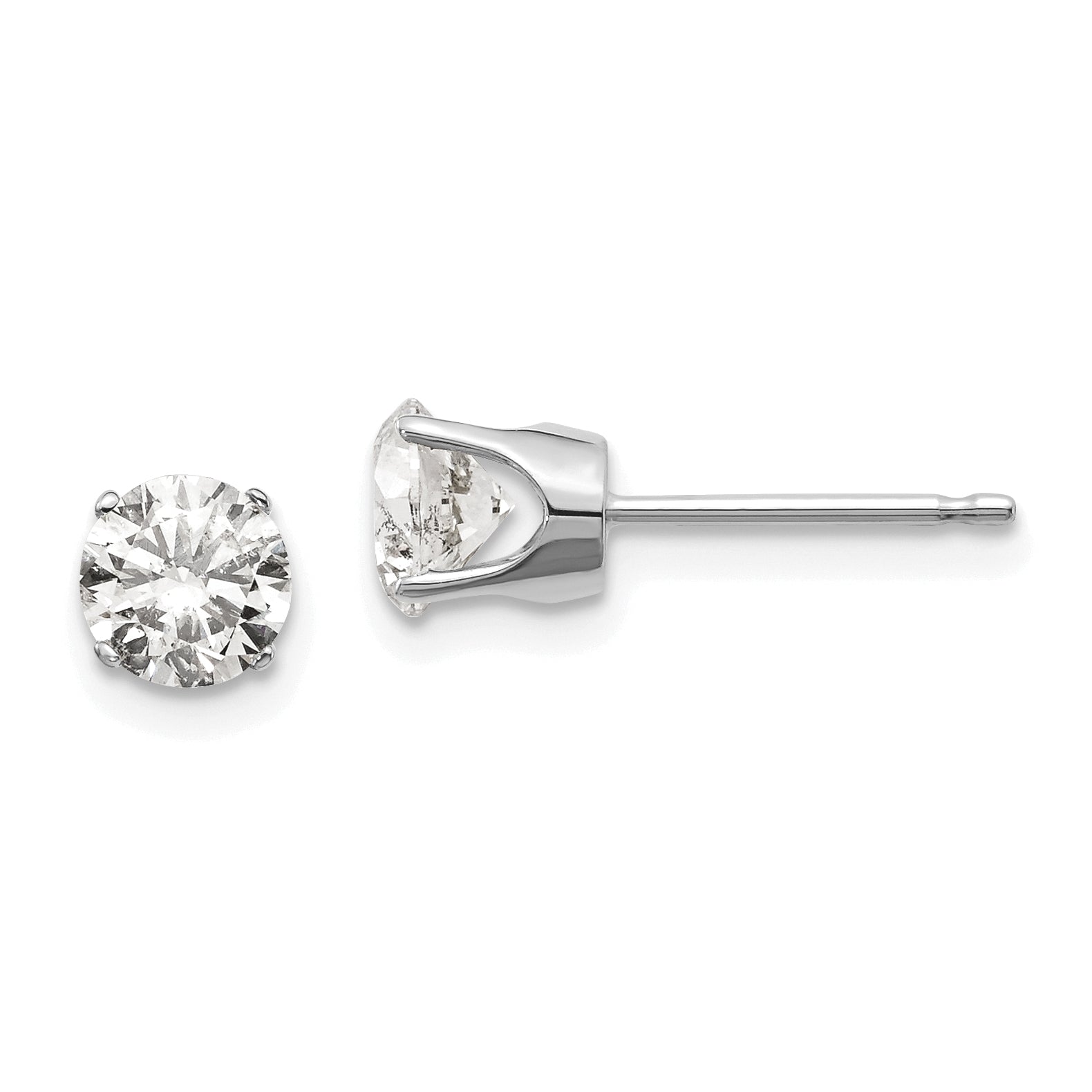 14kw 1.00ct. I2 K-L Diamond Stud Push-on Post Earrings Main image