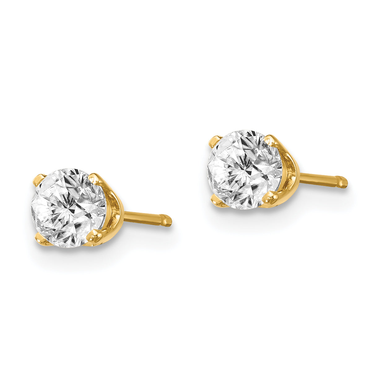 14ky .60ct. I2 K-L Diamond Stud Push-on Post Earrings Secondary image