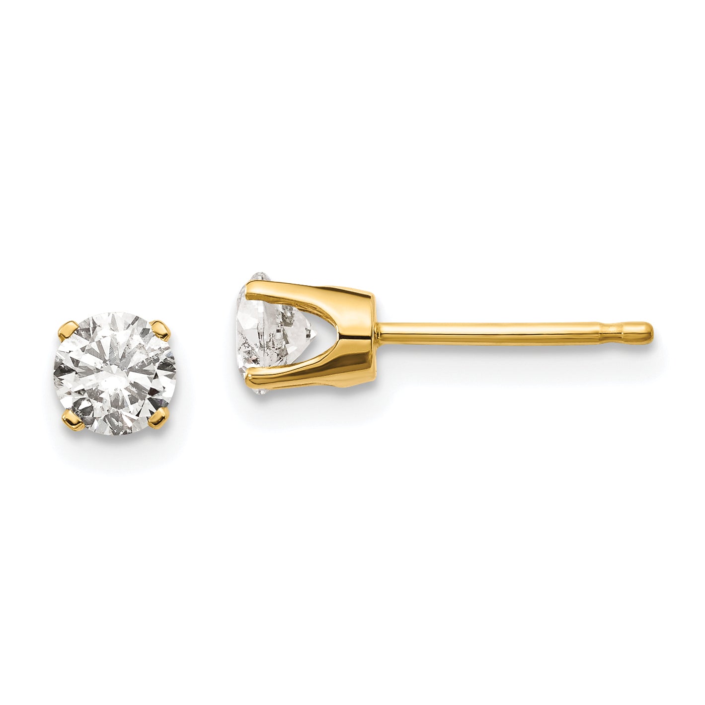 14ky .60ct. I2 K-L Diamond Stud Push-on Post Earrings Main image