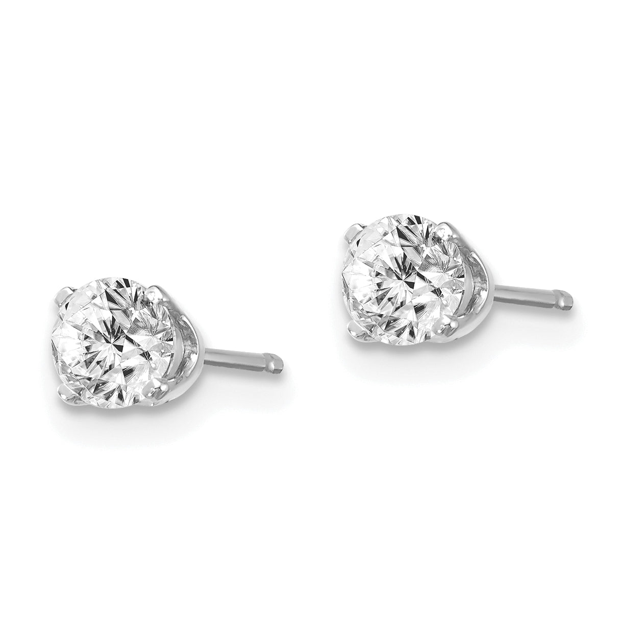 14kw .60ct I2 K-L Diamond Stud Push-on Post Earrings Secondary image
