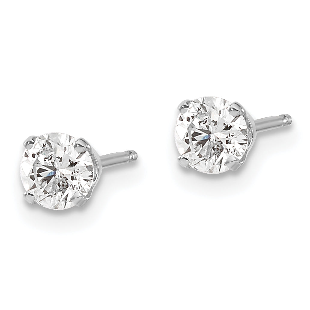 14kw .70ct I2 K-L Diamond Stud Push-on Post Earrings Secondary image