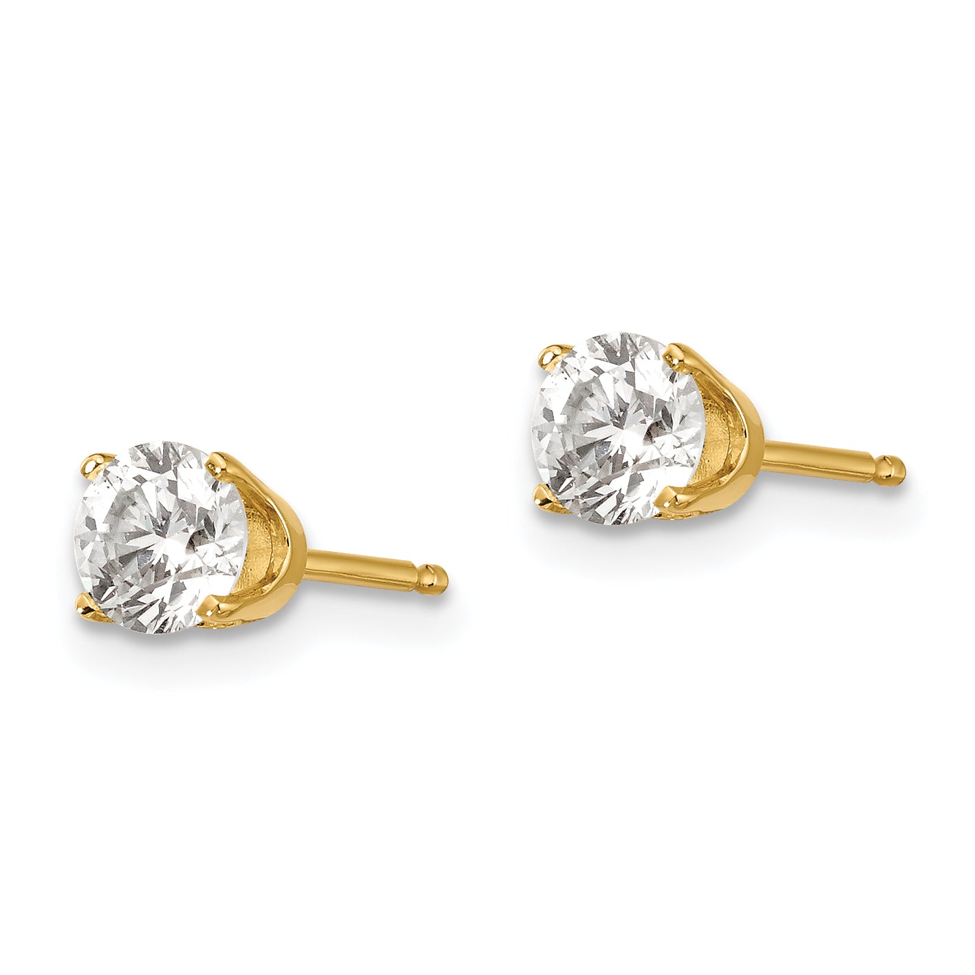 14ky .75ct. I2 K-L Diamond Stud Push-on Post Earrings Secondary image