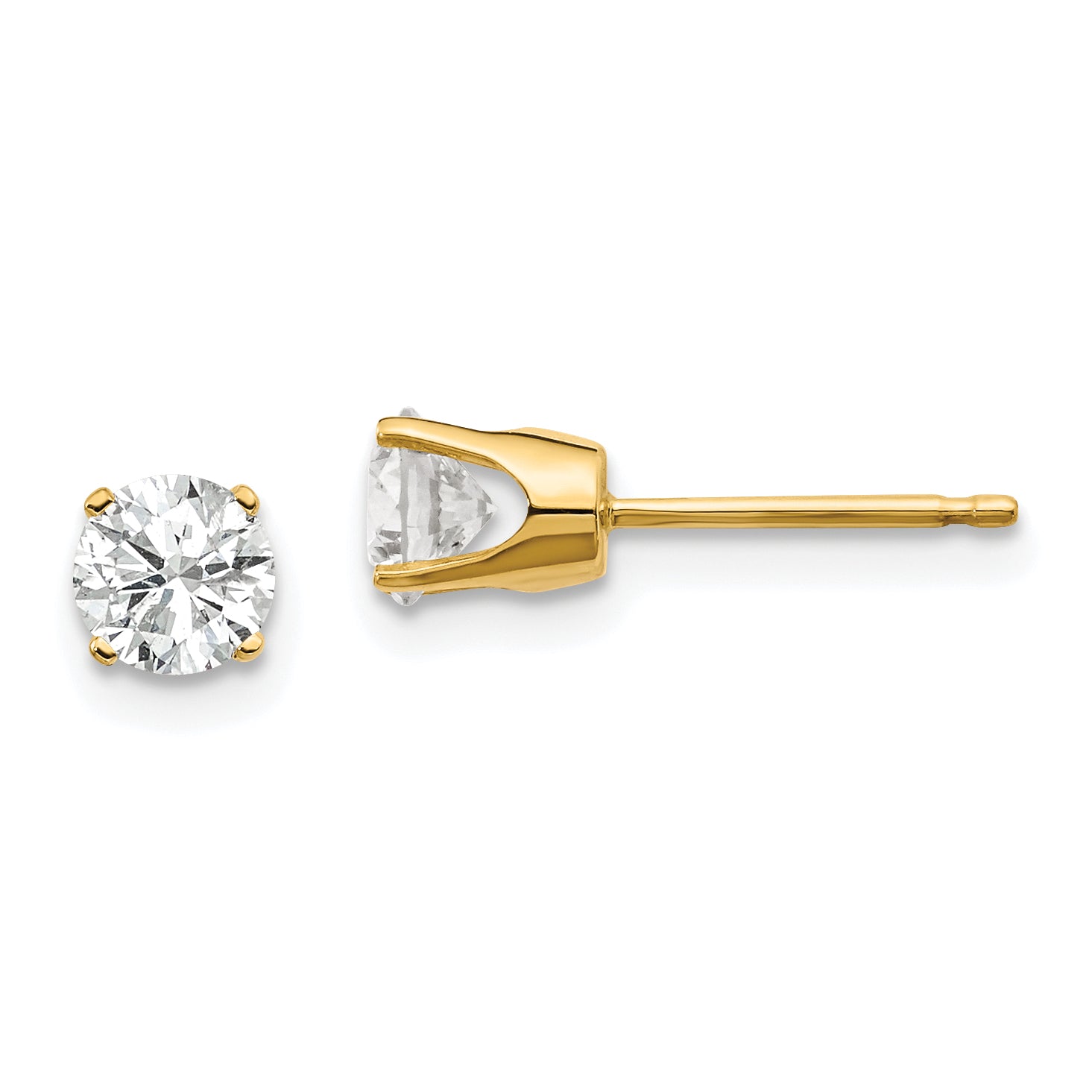 14ky .75ct. I2 K-L Diamond Stud Push-on Post Earrings Main image