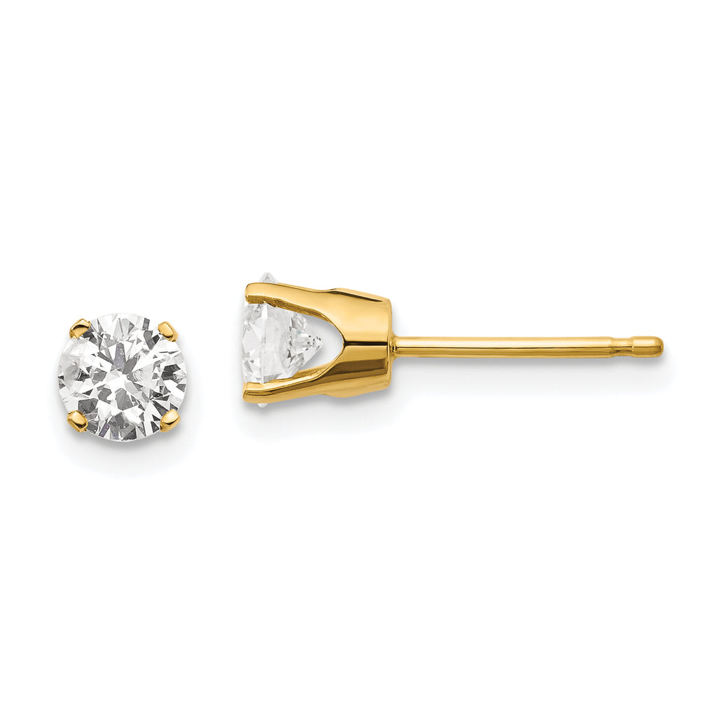 14ky .85ct. I2 K-L Diamond Stud Push-on Post Earrings