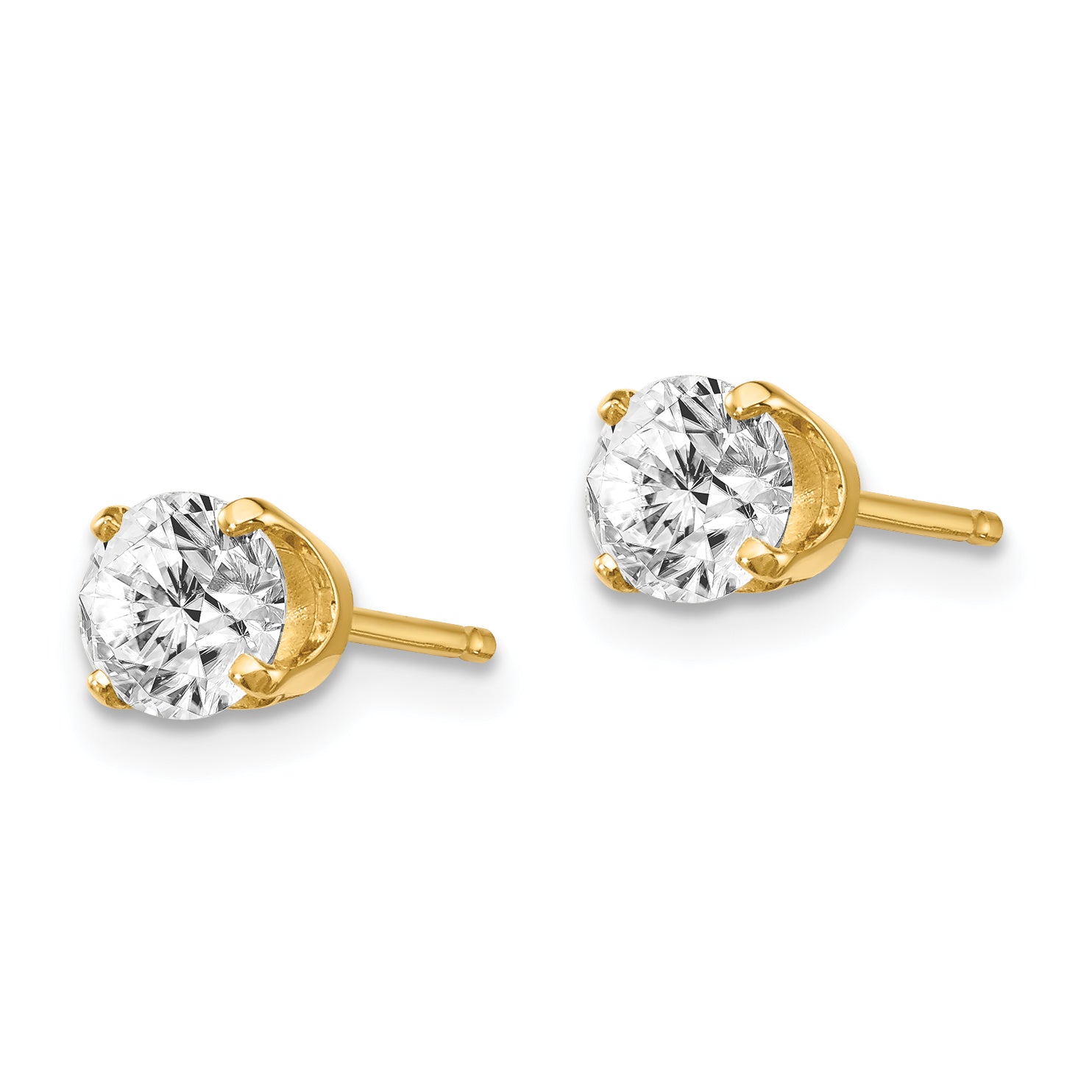 14ky .95ct. I2 K-L Diamond Stud Push-on Post Earrings Secondary image
