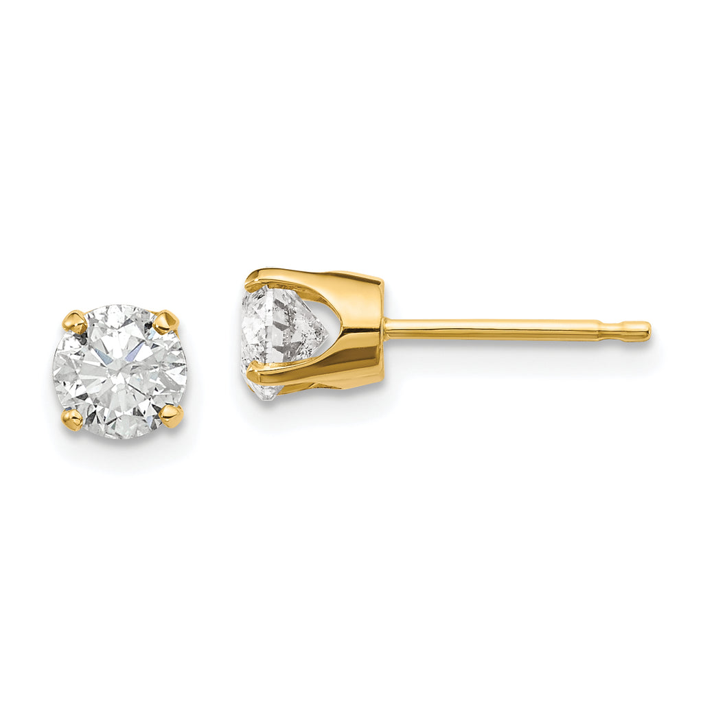 14ky .95ct. I2 K-L Diamond Stud Push-on Post Earrings