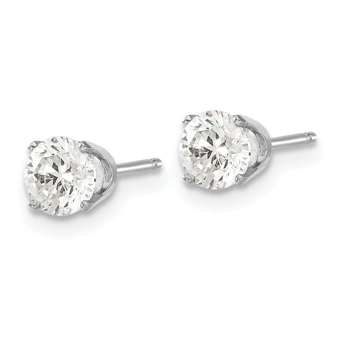 14kw .95ct I2 K-L Diamond Stud Push-on Post Earrings Secondary image