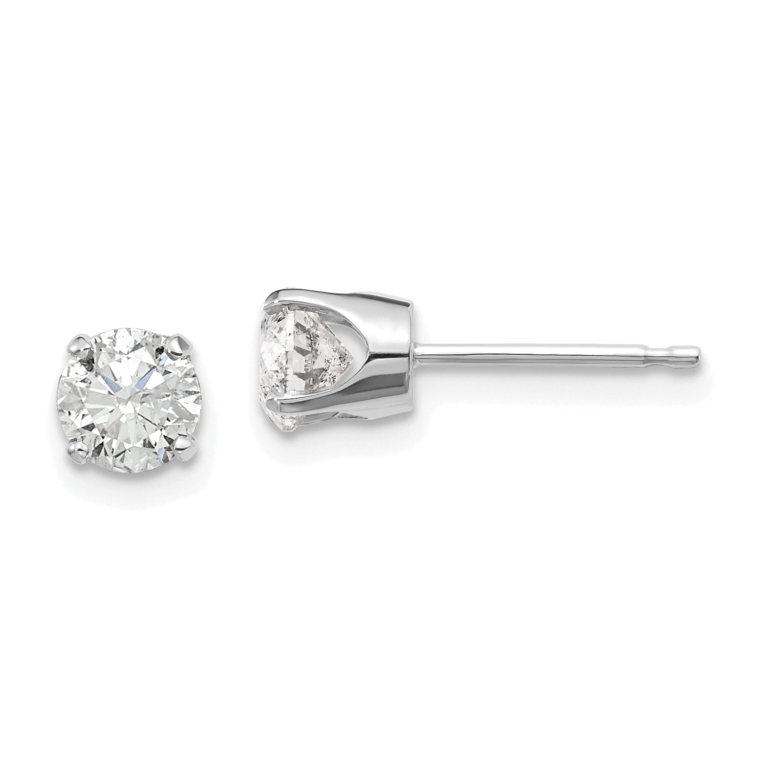 14kw .95ct I2 K-L Diamond Stud Push-on Post Earrings Main image