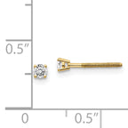 14ky .10ct. SI3 G-I Diamond Stud Thread on/off Post Earrings