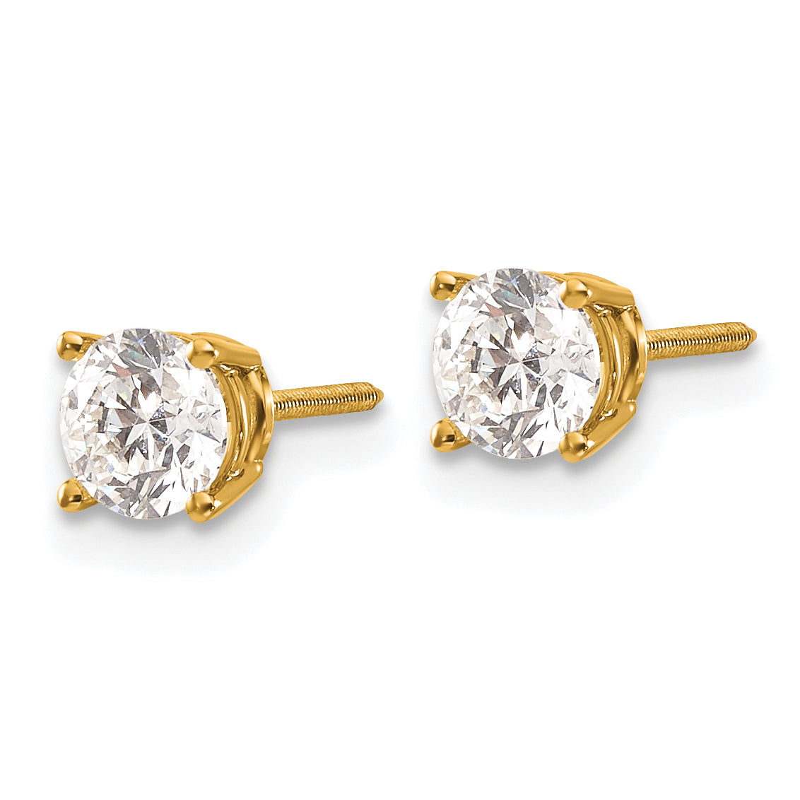14ky 1.00ct. SI3 G-I Diamond Stud Thread on/off Post Earrings Secondary image