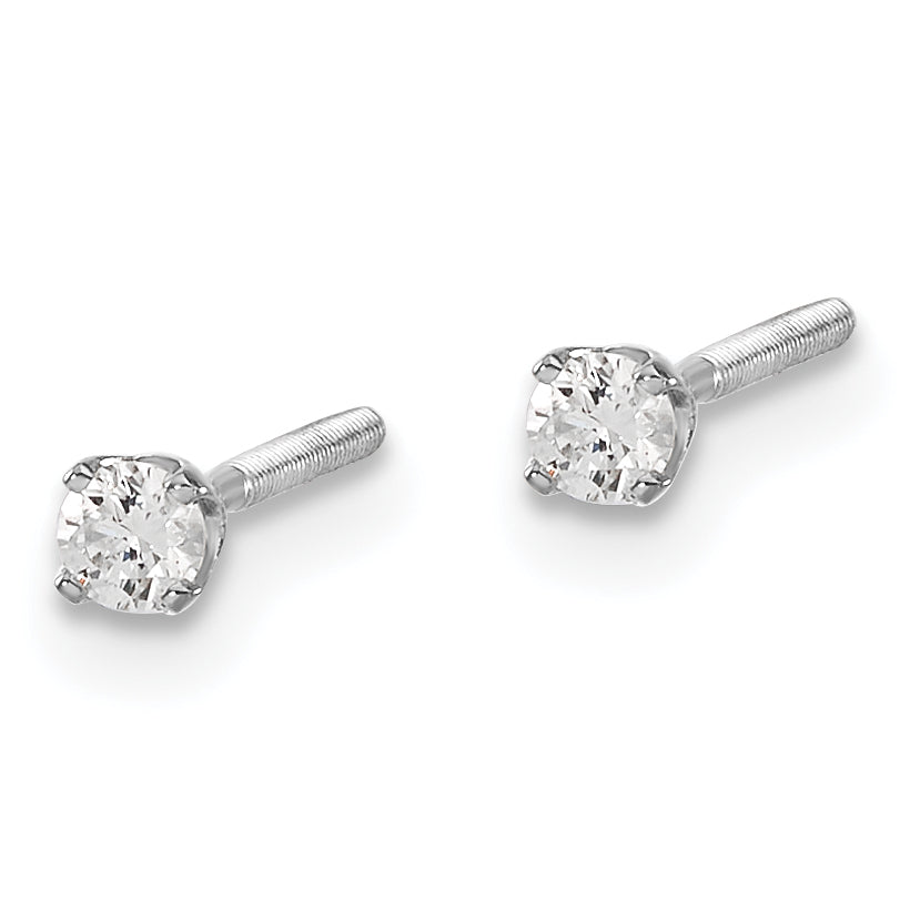 14kw .10ct SI3 G-I Diamond Stud Thread on/off Post Earrings Secondary image