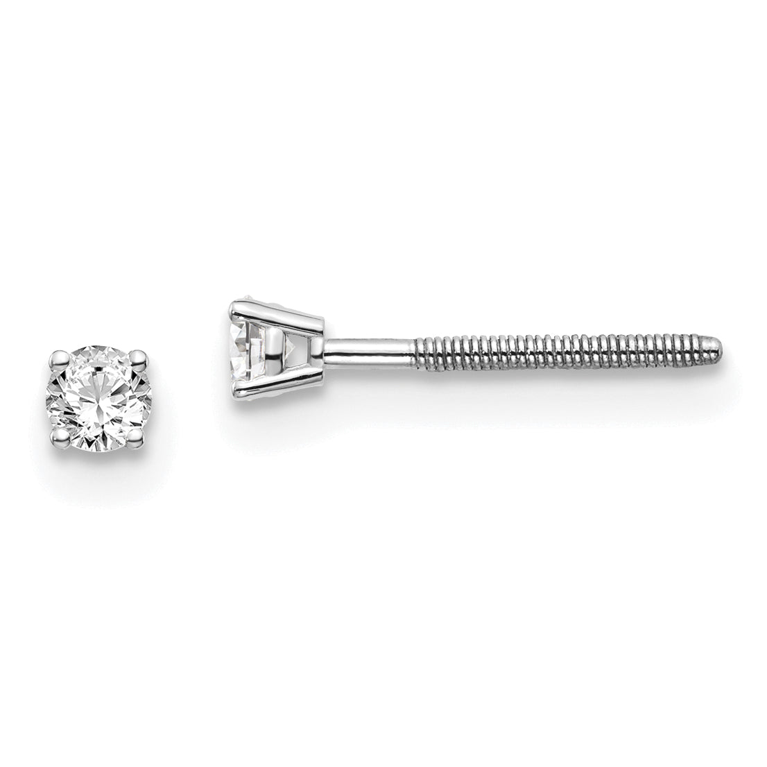 14kw .10ct SI3 G-I Diamond Stud Thread on/off Post Earrings Main image