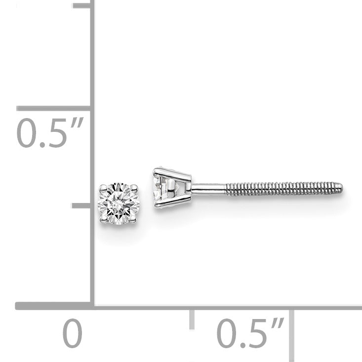 14kw .15ct SI3 G-I Diamond Stud Thread on/off Post Earrings