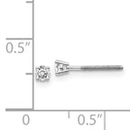 14kw .15ct SI3 G-I Diamond Stud Thread on/off Post Earrings