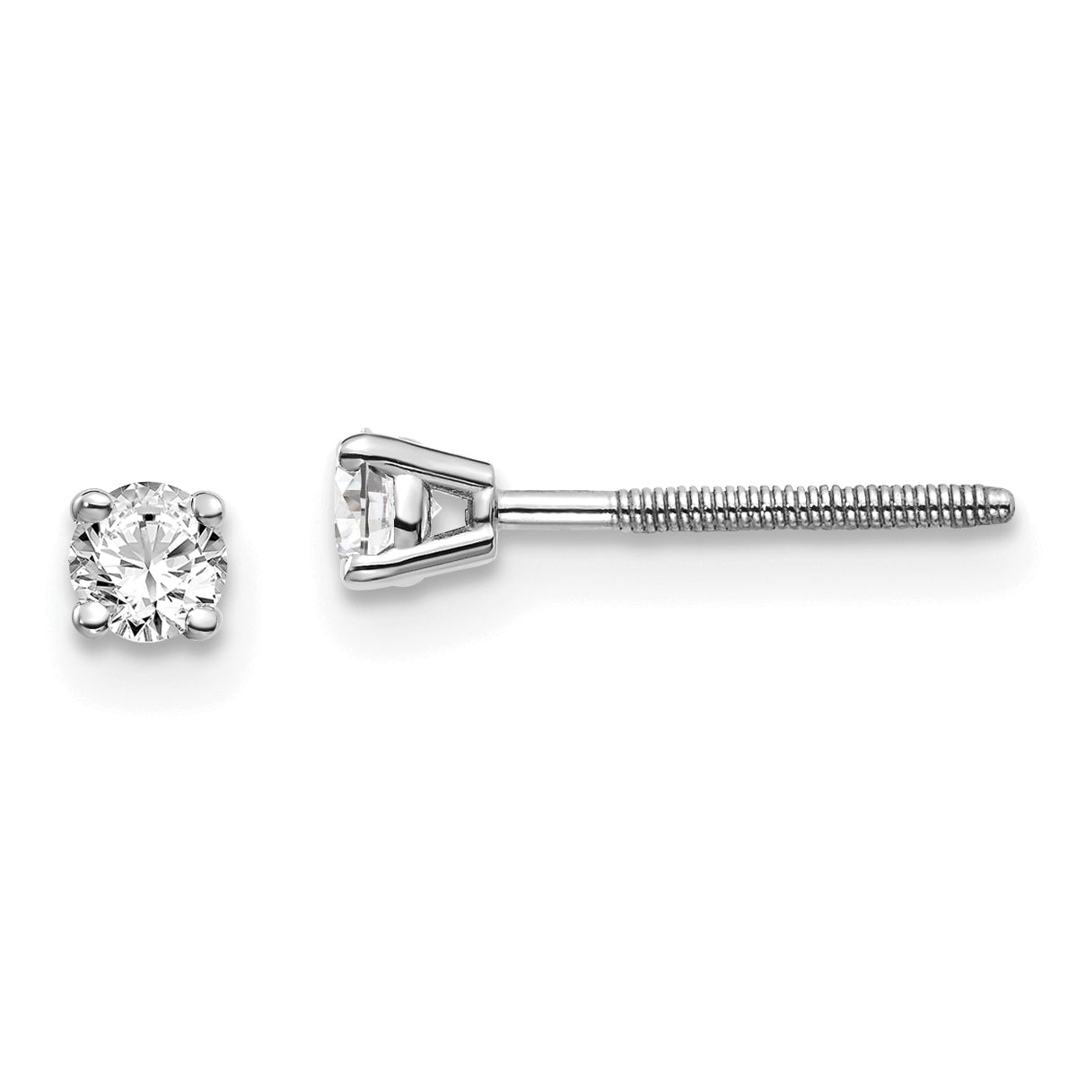 14kw .20ct SI3 G-I Diamond Stud Thread on/off Post Earrings Main image