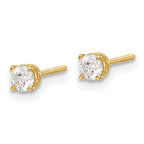 14ky .30ct. SI3 G-I Diamond Stud Thread on/off Post Earrings