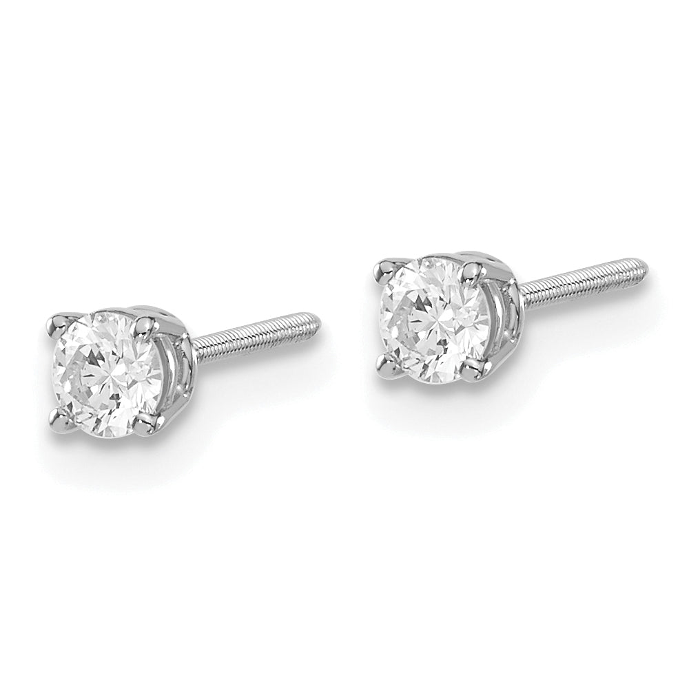 14kw .30ct SI3 G-I Diamond Stud Thread on/off Post Earrings Secondary image
