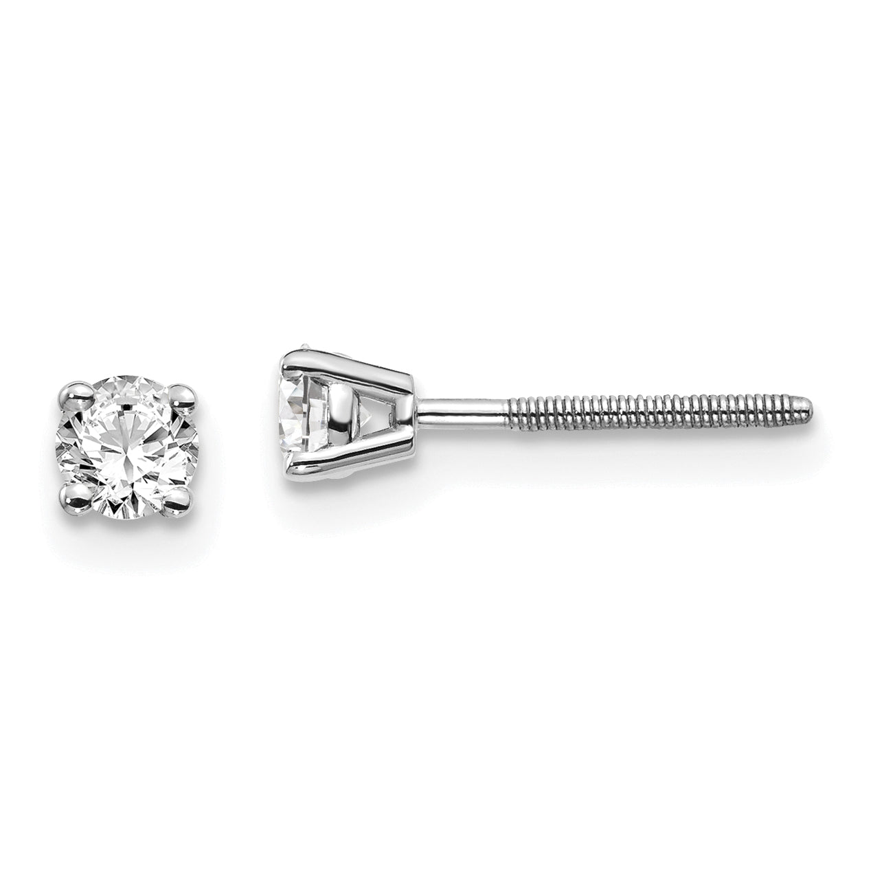 14kw .30ct SI3 G-I Diamond Stud Thread on/off Post Earrings
