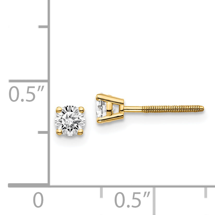 14ky .40ct. SI3 G-I Diamond Stud Thread on/off Post Earrings