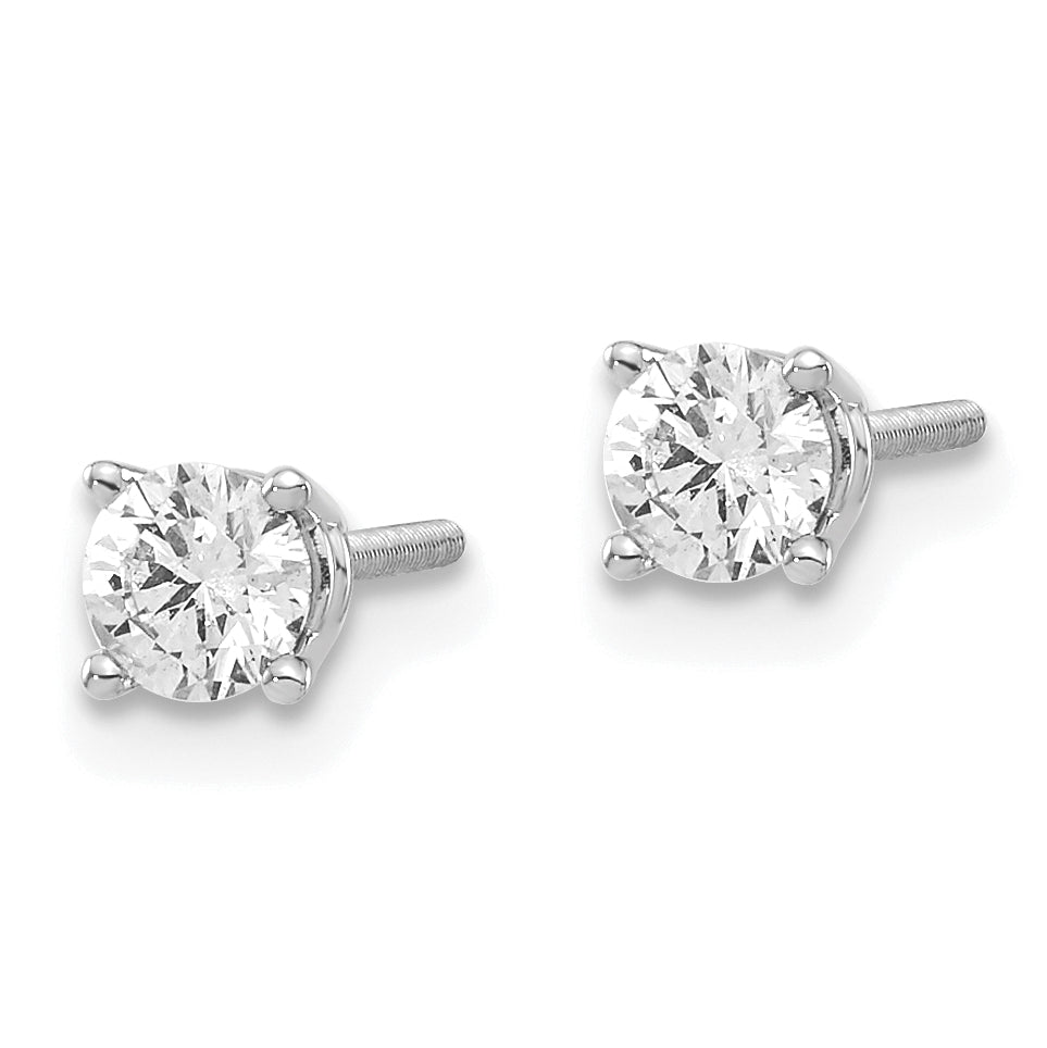 14kw .40ct SI3 G-I Diamond Stud Thread on/off Post Earrings Secondary image