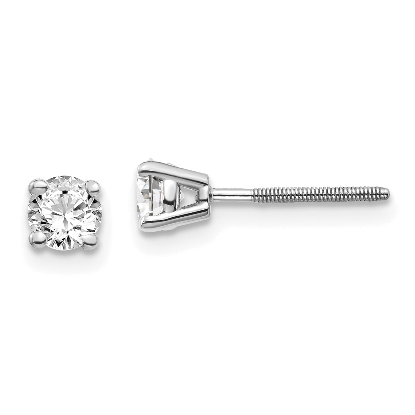 14kw .50ct SI3 G-I Diamond Stud Thread on/off Post Earrings Main image