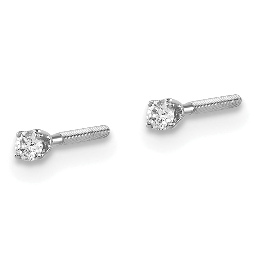 14kw .05ct. SI3 G-I Diamond Stud Thread on/off Post Earrings Secondary image