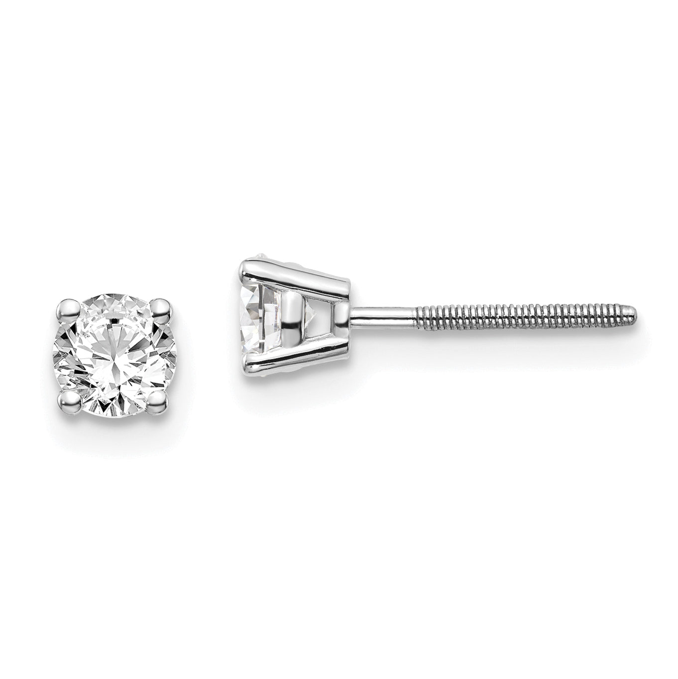 14kw .60ct SI3 G-I Diamond Stud Thread on/off Post Earrings