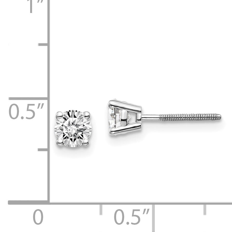 14kw .70ct SI3 G-I Diamond Stud Thread on/off Post Earrings Secondary image