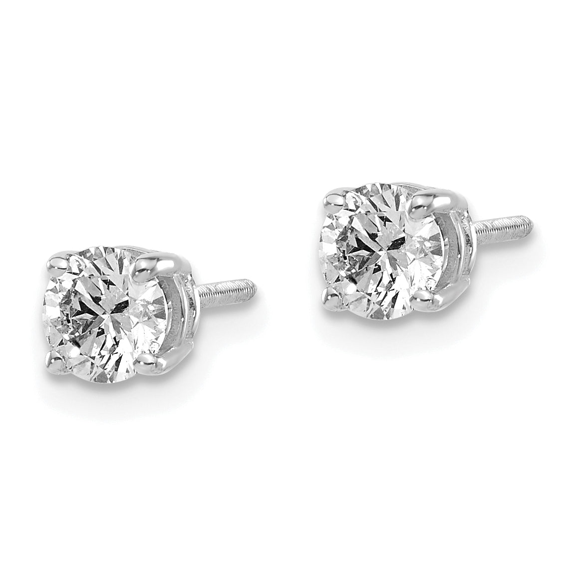 14kw .75ct SI3 G-I Diamond Stud Thread on/off Post Earrings Secondary image