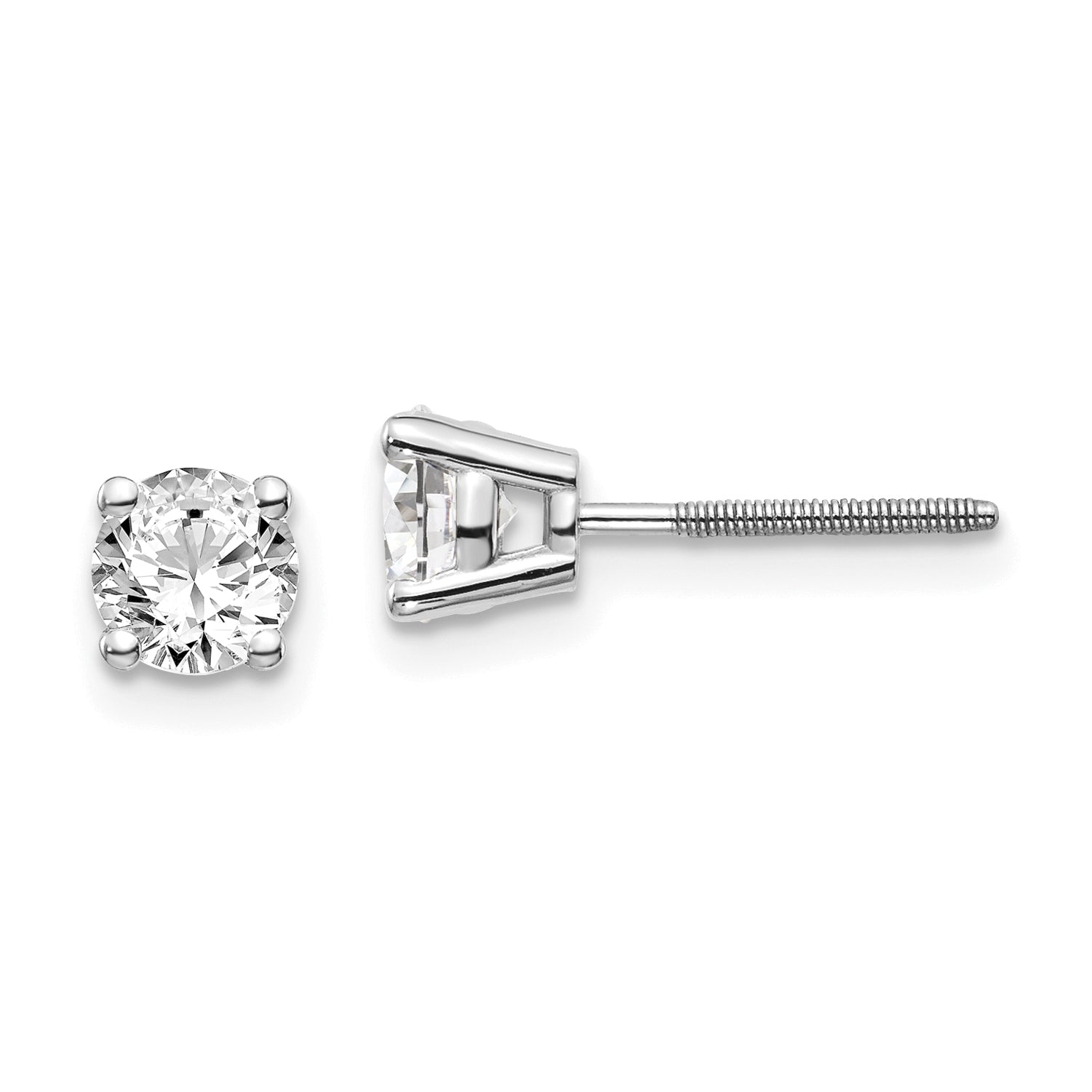 14kw .85ct SI3 G-I Diamond Stud Thread on/off Post Earrings Main image
