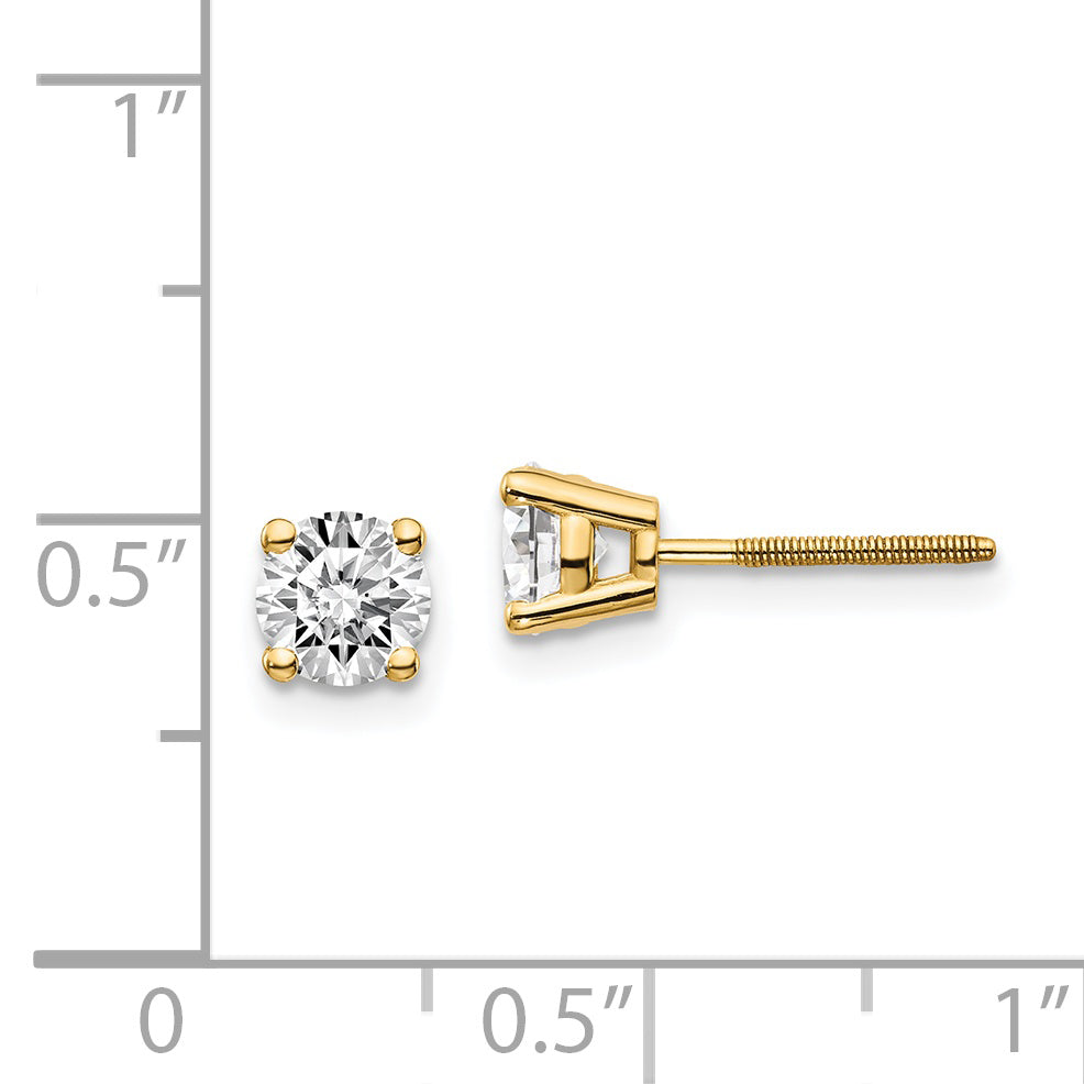 14ky .95ct. SI3 G-I Diamond Stud Thread on/off Post Earrings