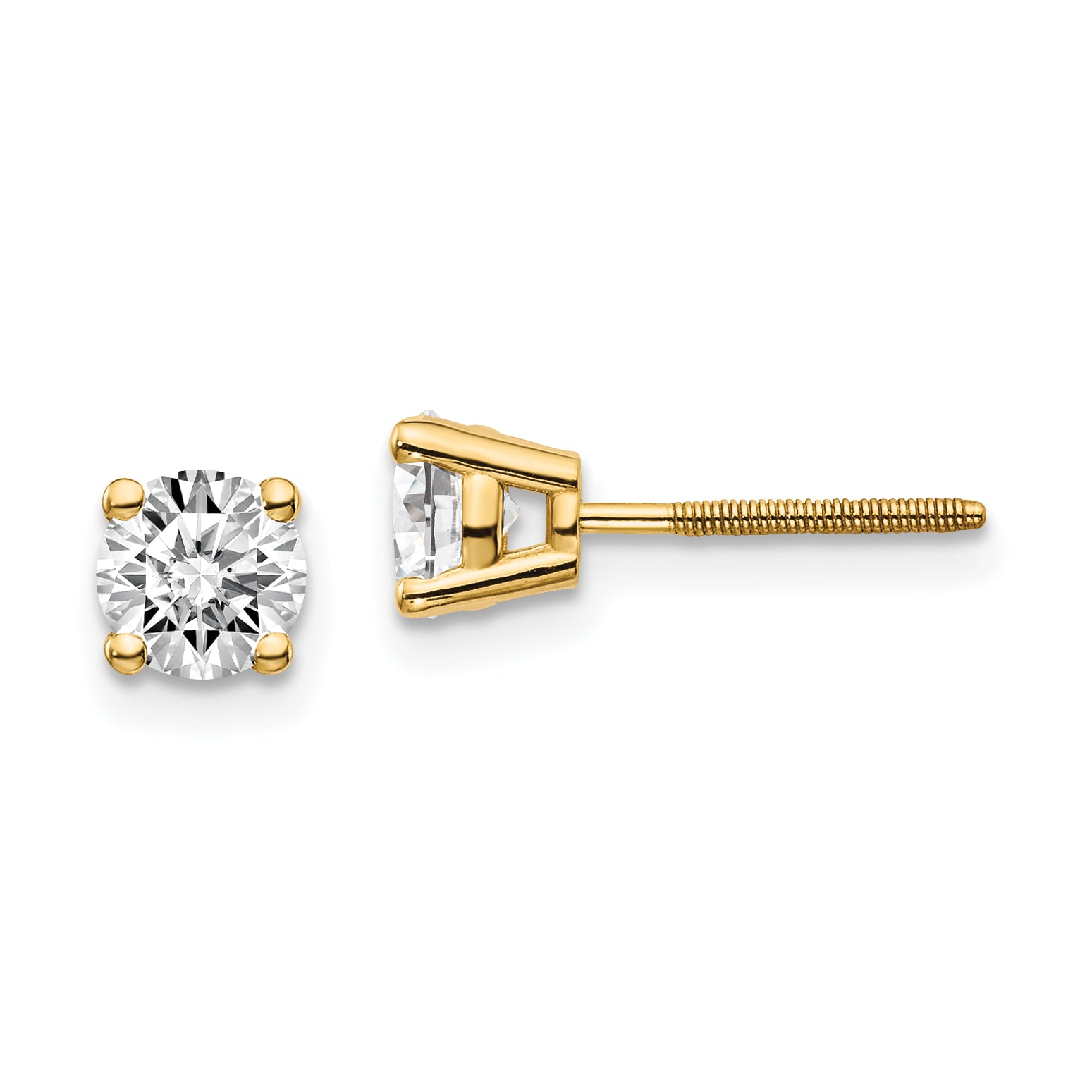 14ky .95ct. SI3 G-I Diamond Stud Thread on/off Post Earrings Main image