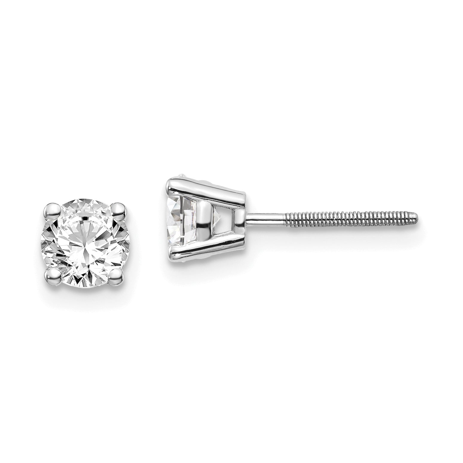 14kw .95ct SI3 G-I Diamond Stud Thread on/off Post Earrings Main image