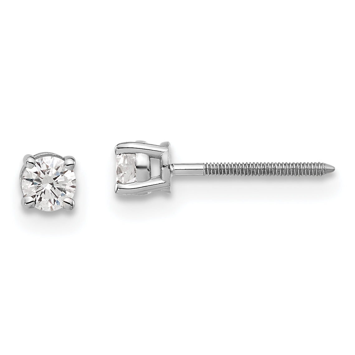 VS2/SI1 G-I Diamond Thread On/Off Stud Earrings in 14K White Gold (.25 ct. tw.) - Sophia Jewelers