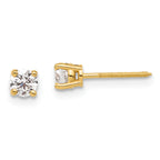 Diamond Stud Earrings in 14K Yellow Gold with Thread Back, 3.8mm (.40 ct. tw.) - Sophia Jewelers