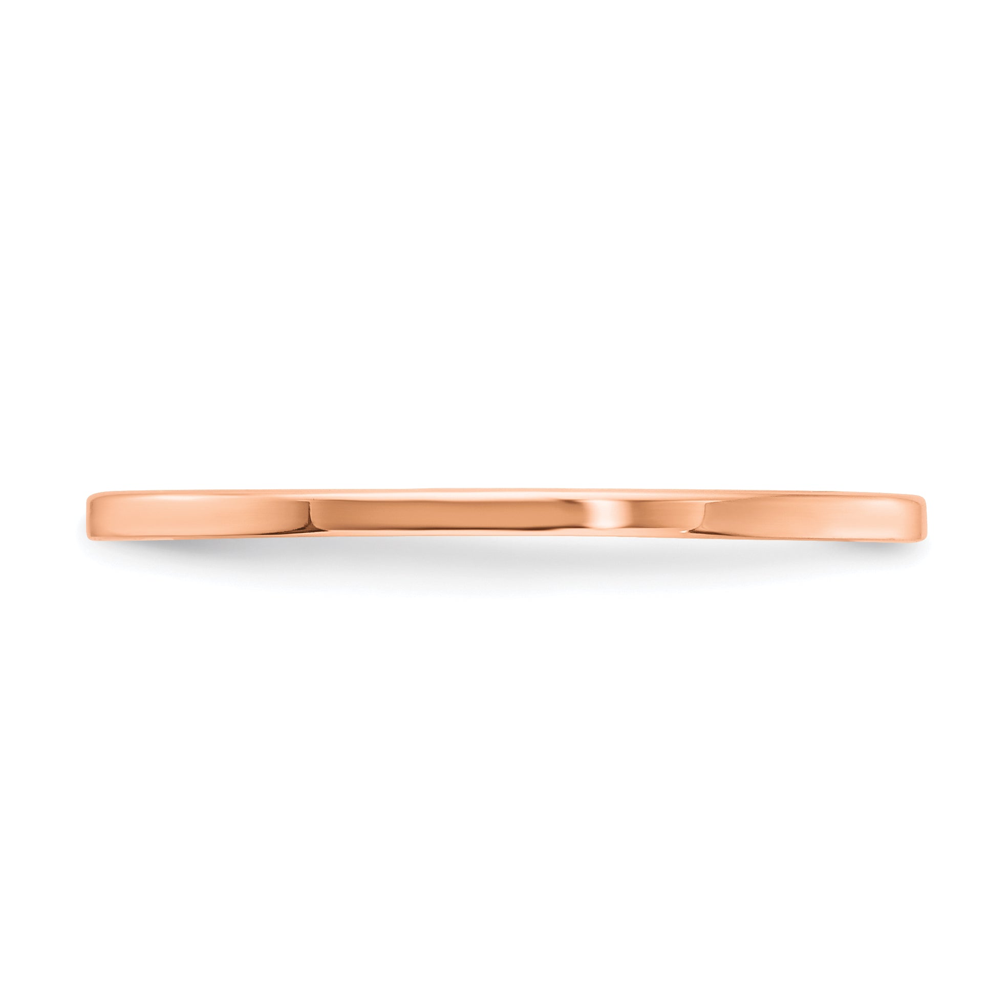 14K Rose Gold 1.2mm Flat Polished Stackable Band Secondary image