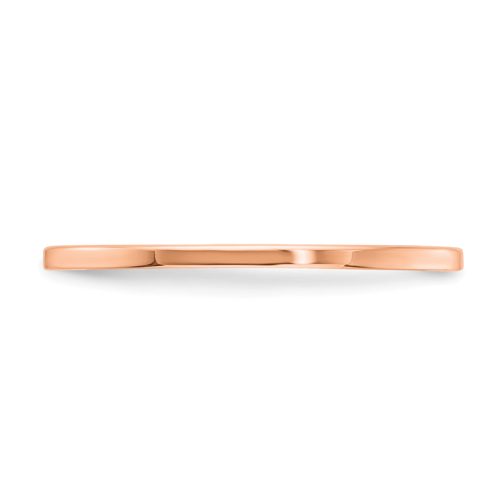 14K Rose Gold 1.2mm Flat Polished Stackable Band